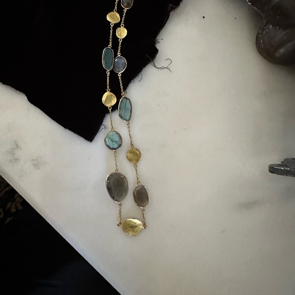 Barbara Heinrich new 18kt gold and labradorite necklace - Picture 4 of 11